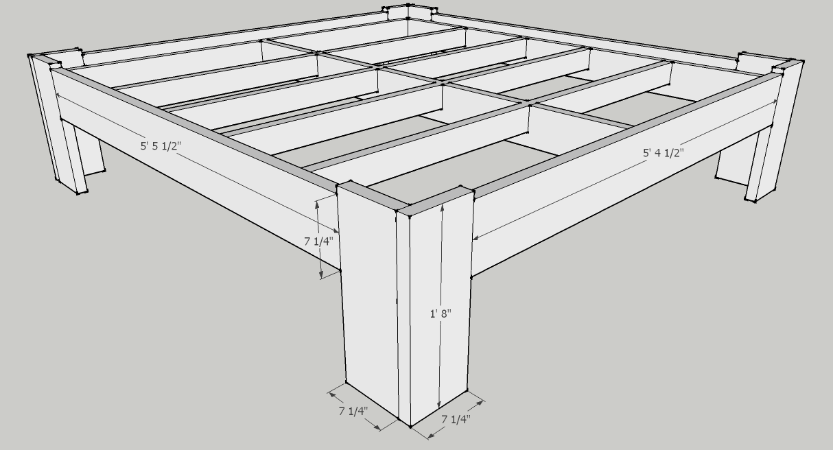 Diy Bed Frame Plans, Dimensions Of A King Size Bed Frame